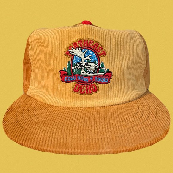 Corduroy Trucker Cap Grateful Dead Hat Deadhead Snapback Northeast Dead Moose - Picture 2 of 5